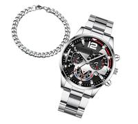 Orologi da uomo d'affari, orologio classico, calendario da polso con braccialetto, elegante design versatile, stile formale casual, portatile, compatto, ideale per l'uso quotidiano e occasioni di