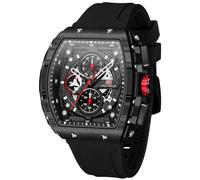 Orologi da uomo di lusso con scheletro Tonneau orologio da uomo impermeabile regolabile cinturino in silicone stile steampunk cronografo calendario data business luminoso fresco grande quadrante