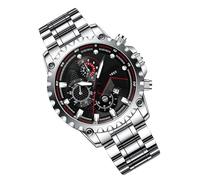 Orologi da uomo in acciaio inossidabile - Orologio analogico a quadrante grande, impermeabile e luminoso, strumento di cronometraggio professionale con lancette luminose, uso quotidiano per la legge