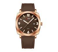 Orologi da uomo in acciaio inox, impermeabile, analogico, al quarzo, orologi da polso da uomo con data e quadrante grande, alla moda, Silicone/Caffè