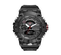 Orologi digitali da uomo, 50 m, impermeabili, con doppio display analogico-digitale, per sport all'aperto, luminosi, tattici, militari, sveglia, cronometro, orologio da polso da uomo, nero, giallo, oro, cachi, 8040-nero
