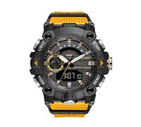 Orologi digitali da uomo, 50 m, impermeabili, con doppio display analogico-digitale, per sport all'aperto, luminosi, tattici, militari, sveglia, cronometro, orologio da polso da uomo, nero, giallo, oro, cachi, 8040-arancione