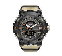 Orologi digitali da uomo, 50 m, impermeabili, con doppio display analogico-digitale, per sport all'aperto, luminosi, tattici, militari, sveglia, cronometro, orologio da polso da uomo, nero, giallo, oro, cachi, 8040-cachi