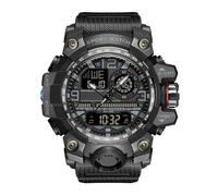 Orologi digitali da uomo, 50 m, impermeabili, con doppio display analogicodigitale, per sport all'aperto, luminosi, tattici, militari, sveglia, cronometro, orologio da polso da uomo, nero, giallo,