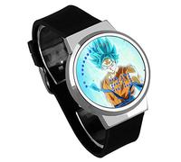 Orologi Digitali Per Bambini, Fai Da Te LED Creativo Touch Screen Watch Anime Super Saiyan Orologio Impermeabile Conchiglia Nera Cintura Nera, B