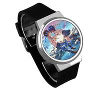 Orologi Digitali Per Bambini,Touch Screen LED Guarda Il Tuo Nome Anime Che Circonda Cinturino In Silicone Impermeabile Orologio Elettronico Luminoso,E