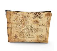 Orologi e catene, borsa cosmetica in lino da donna, borsa per il trucco, oggetti antichi, orologi, chiavi e catene, organizer per il trucco per borsa, regalo impermeabile, verde oro, 17,8 x 22,9 cm,
