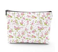 Orologi e catene, borsa cosmetica in lino da donna, borsa per il trucco, oggetti antichi, orologi, chiavi e catene, organizer per il trucco per borsa, regalo impermeabile, verde oro, 17,8 x 22,9 cm,