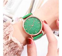 Orologi in pelle per gli uomini orologi quadrante orologio da polso al quarzo orologio da donna, Verde, misura unica