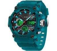 Orologi militari da uomo, digitale, orologio digitale analogico, per uomo, ragazzo, multifunzione, orologio sportivo, sveglia militare, per uomo, tattico, digitale, LED, 5 ATM, impermeabile, Blu