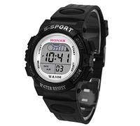 Orologi per adolescenti per ragazzi bambini digitale orologio sportivo LED sveglia data ragazzi orologio per bambini orologio per bambini orologio giovanile, Nero , misura unica
