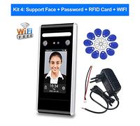 Orologi per dipendenti di piccole imprese, Access Control Keypad WiFi TCP/IP/USB Dynamic Face Biometric System Facial Time Frequence ID IC IC Grande capacità di memoria (Color : Kit 4)
