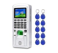 Orologi per dipendenti di piccole imprese, Controllo degli accessi dell'impronta digitale TCP/IP Tempo biometrico e orologio da punzonatura per uffici, fabbriche, alberghi, scuole, ristorant(Silver)