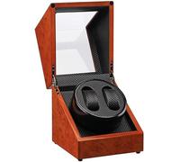 Orologi per orologi orologi in pelle a prova di polvere in pelle automatica, super silenziosa, alimentata a batteria e adattatore CA per 2 orologi per orologi scatola di archiviazione del display