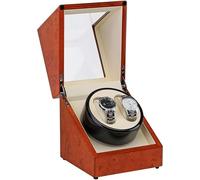 Orologi per orologi orologi in pelle a prova di polvere in pelle automatica, super silenziosa, alimentata a batteria e adattatore CA per 2 orologi per orologi scatola di archiviazione del display