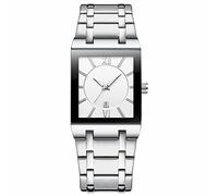 Orologi quadrati per uomini e donne in acciaio inossidabile orologio quadrato con data analogico al quarzo orologio da polso alla moda per contare i passi per le donne, F, One Size