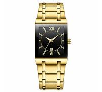 Orologi quadrati per uomini e donne in acciaio inossidabile orologio quadrato con data analogico al quarzo orologio da polso Awgm100, A, misura unica