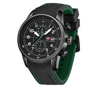 Orologi sportivi da uomo Militare Impermeabile Multifunzione Orologio Cronografo Luminoso Cinturino in Silicone Orologi Casual per Uomo Moda Business Orologio da Polso, Nero verde