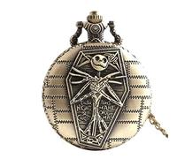 Orologi tascabili Collana, orologi da tasca orologio da cranio retrò con la catena della collana compleanno di Natale per ragazzi femminile femminile (batteria integrata), orologio classico