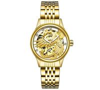 Orologi Uomo,Orologio Automatico Impermeabile E Luce Notturna Orologio Dragon And Phoenix Eagle Couple Eagle Golden Shell White Faced Woman