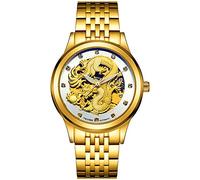 Orologi Uomo,Orologio Automatico Impermeabile E Luce Notturna Orologio Dragon And Phoenix Eagle Couple Cinturino In Oro Bianco Longbiao