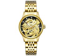 Orologi Uomo,Orologio Automatico Impermeabile E Notturno Orologio Dragon And Phoenix Eagle Couple Eagle Golden Shell Black Faced Woman