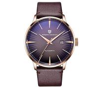 Orologi Uomo,Orologio Da Polso Meccanico Automatico Con Cinturino In Pelle Orologio Da Calendario Mondo Orologio Tagliatelle Al Caffè Con Guscio E Cinturino