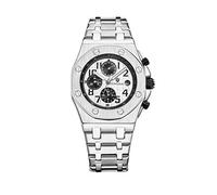 Orologi Uomo,Orologio Meccanico Automatico_Kimsdun Orologio Da Uomo Orologio Automatico All'Ingrosso A Tre Occhi Di Moda Guscio D'Argento Tagliatelle Bianche