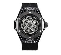 Orologi Uomo,Trend Trend Orologio Da Polso Al Quarzo Impermeabile Con Cinturino In Silicone. Individualità Guscio Nero