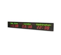 Orologio a 3 fusi orari con luce 620-625NML Orologio con timer globale multizona da parete Arge for la sala della banca dell'hotel(HIT3-2.3R(SJZ))