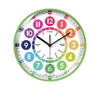 Orologio a batteria per imparare a leggere l'ora | Decorazione da parete educativa a batteria per bambini, soggiorno, camera da letto, studio, aula