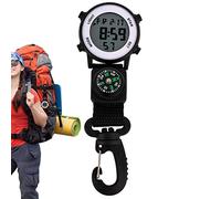 Orologio a clip digitale,Zaino per orologio con moschettone digitale resistente all'acqua - Orologio digitale a clip con visualizzazione di ora, data e bussola. Orologio che si illumina al buio