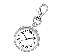 Orologio a clip, portachiavi per orologio da taschino, con fibbia a clip, per zaino, spilla da bavero, elegante e raffinato, per famiglie, vacanze, amici, Argento, about 8.2x4x0.7cm/3.23x1.57x0.28