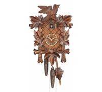 Orologio a cucù 5 fogliame con uccelli, meccanismo a 1 gior.. TU 1100/3 nu nuovo