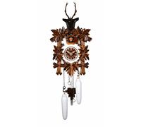Orologio a cucù al quarzo 5-foglie, testa di cervo EN 522/5/28 QM nuovo