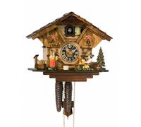 Orologio a cucù Casetta tipo Foresta Nera con uomo che beve birr.. HO 1264 nuovo