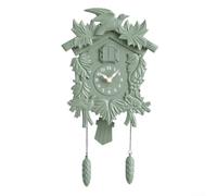 Orologio a cucù con campanello orario, movimento silenzioso, orologio da parete per bambini che imparano il tempo, sveglia a pendolo retrò decorazione per la casa, per soggiorno e corridoio (T52 verde