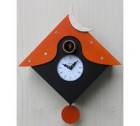 Orologio a Cucù da Parete 34X34X12Cm Pirondini Italia Otranto Nero e Arancio