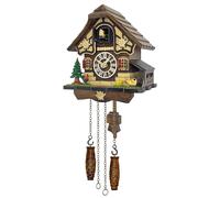 Orologio a cucù per arte da parete: 12 melodie, controllo del volume, opzione musica spenta, modalità notturna, stile tedesco, decorazione per la casa in legno, stile retrò tradizionale della Foresta