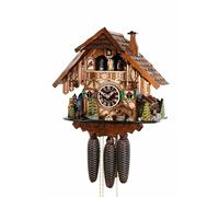 Orologio a Cuculo Casa della Foresta Nera con Orso Mobile, Ruota del Mulino R...