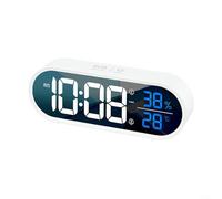 Orologio a LED con doppia sveglia con funzione di memoria e snooze per una migliore esperienza utente (bianco)