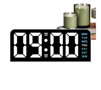Orologio a LED | Display con data di temperatura Illuminazione ambientale - 4 livelli LED Clock Desk Decor | per Home Office Living Room Apartment Desk Libreria Viaggio Bambini Adulti