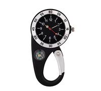 Orologio a moschettone, da agganciare, da trekking, al quarzo, con bussola e numeri luminosi, impermeabile, per alpinismo Pomurom