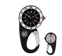 Orologio a moschettone | Portachiavi orologio, impermeabile, clip al quarzo orologio zaino bussola e numeri per viaggi campeggio infermiera A/a