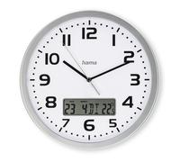 Orologio a Muro Radiop. Dcf " Moorea " Av. Aff. Data E Temp. Ø30cm , Argento