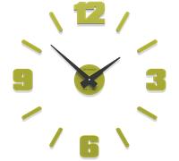 Orologio a parete moderno numeri adesivi legno verde cedro 50cm