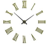 Orologio a parete numeri romani adesivi legno verde oliva 124cm