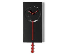Arti & Mestieri Omega - Orologio a pendolo da parete di Design 100% Made in Italy - in Ferro, 20 x 53h cm (Nero e rosso)