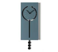 Arti & Mestieri Omega - Orologio a pendolo da parete di Design 100% Made in Italy - in Ferro, 20 x 53h cm (Petrolio e nero)