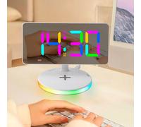 Orologio a Specchio LED Funzionale con Modalità Colore Regolabili e Uscita USB